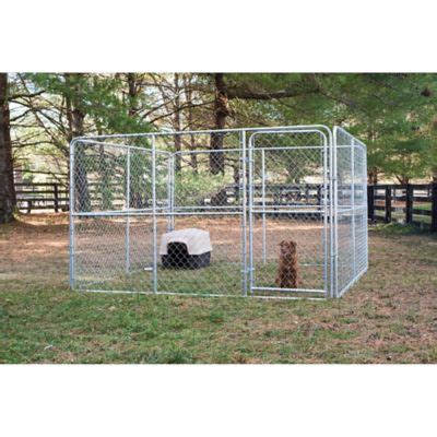 Two large dog kennels attached to each other to make o e very large kennel all the. . Tractor supply dog kennels 10x10